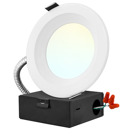 Luxrite 4 Inch Commercial LED Recessed Downlight 3 CCT Selectable 9/12/15W 810/1080/1350LM Dimmable LR23948-1PK